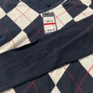 Women’s Tommy Hilfiger Navy and White Argyle Sweater Brand New